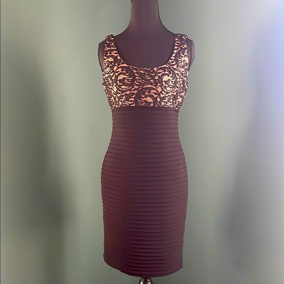 Vintage Calvin Klein Black and Cream Dress - Picture 1 of 7